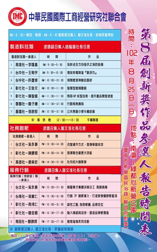 2013年IMC第八屆創新獎發表會